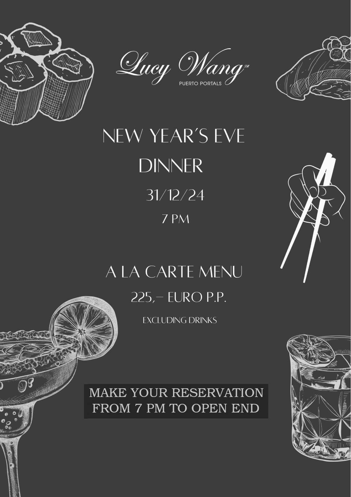 Lucy Wang Ischgl New Years Eve Dinner Reservation Invitation